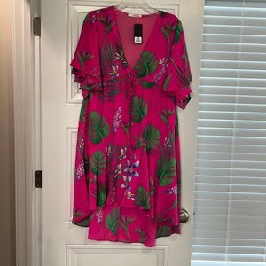 NWT Caramela tropical kimono sleeve high-low dress